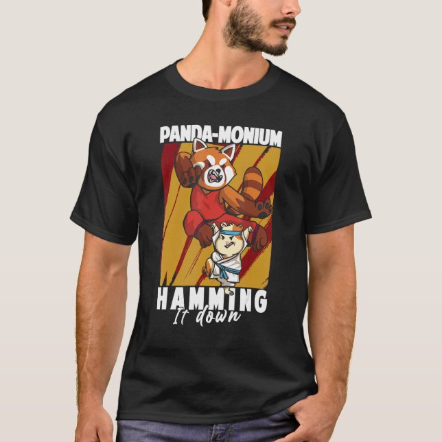 Panda Monium Hamming It Down  Red Panda T-Shirt (Front)