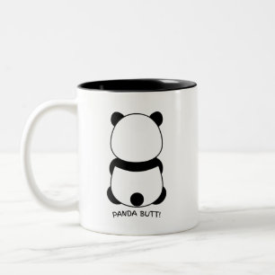 Panda-monium in a Cup! 🐼☕😂 Two-Tone Coffee Mug
