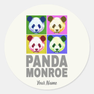 Panda Monroe Bear Pop Art Portrait Classic Round Sticker