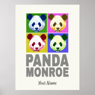 Panda Monroe Bear Pop Art Portrait Poster