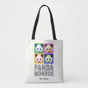 Panda Monroe Bear Pop Art Portrait Tote Bag