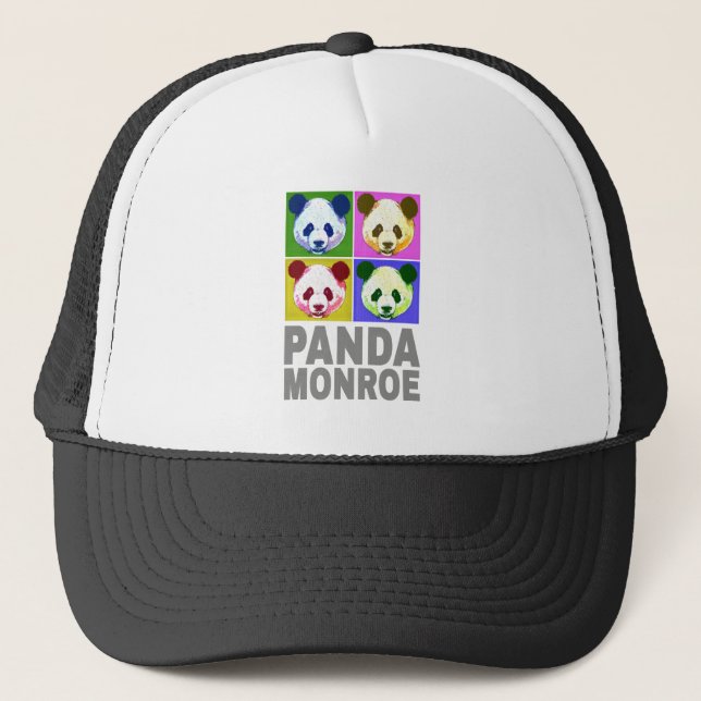 Panda Monroe Bear Pop Art Portrait Trucker Hat (Front)