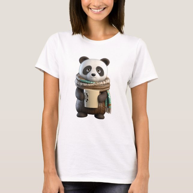 Panda morning coffee T-Shirt (Front)