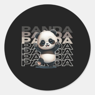 Panda Motif Ultra Realistic Panda Classic Round Sticker