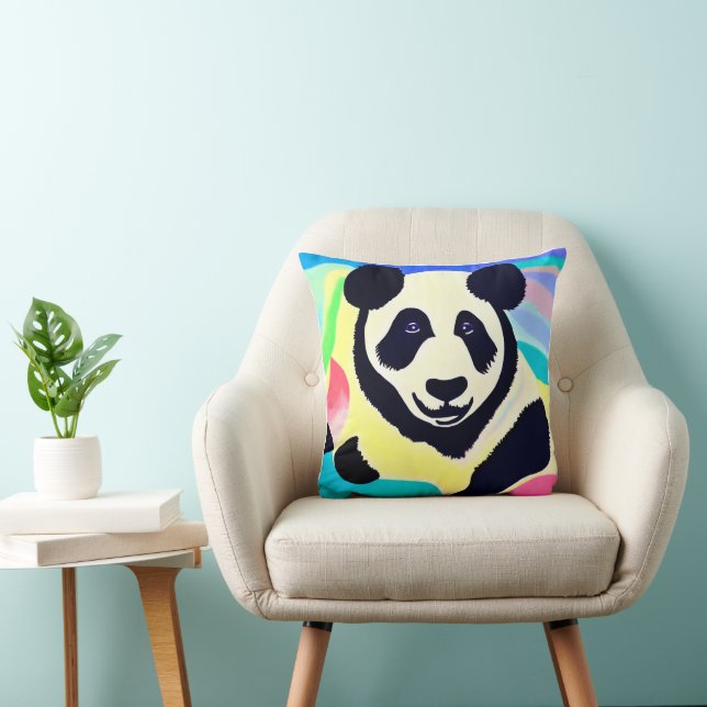 Panda multicolored background cushion (Chair)