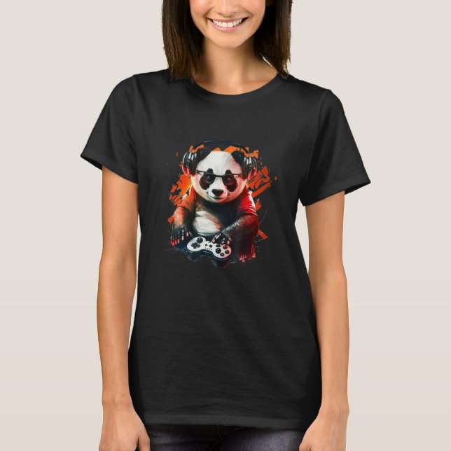 Panda Music DJ Controller Gaming Panda 3 T-Shirt (Front)