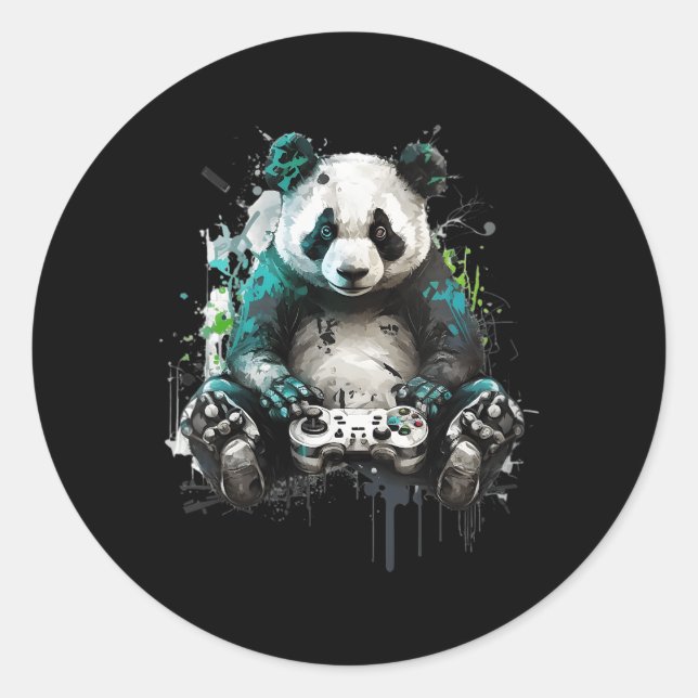 Panda Music Dj Controller Gaming Panda Classic Round Sticker (Front)