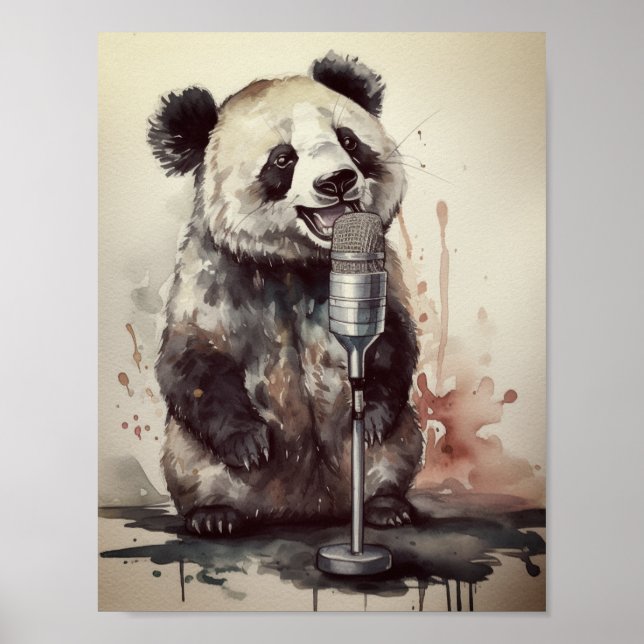 Panda Music Factory Singing Art Poster (Front)