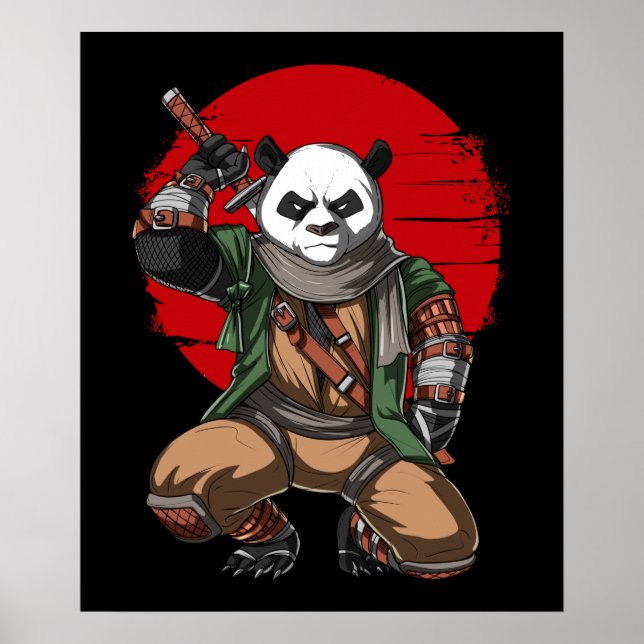 Panda Ninja Samurai Poster (Front)