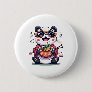 Panda Noodles 6 Cm Round Badge