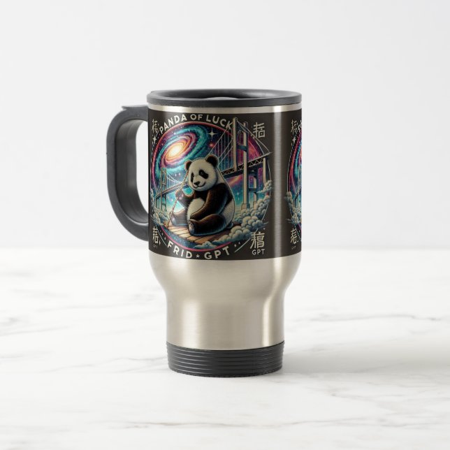 Panda of Luck Travel Mug 19 (Front Left)