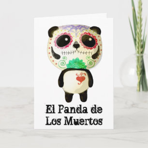Panda of The Day of The Dead Card