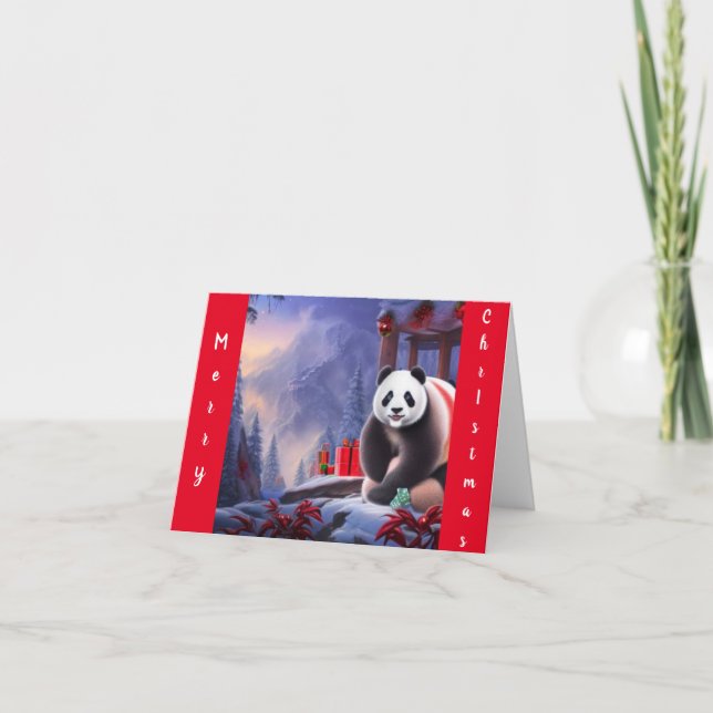 Panda On Christmas Card (Front)