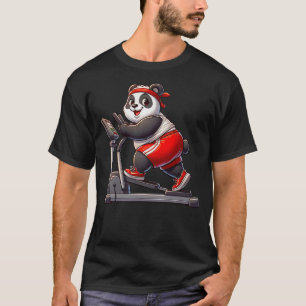 Panda on Elliptical Trainer Gym Fitness Workout Tr T-Shirt
