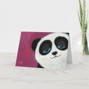 Panda on Pink - Greeting Card