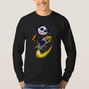 Panda On Rocket Space Sad Aesthetic Edgy Streetwea T-Shirt