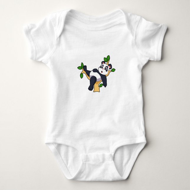 Panda on Tree Baby Bodysuit (Front)