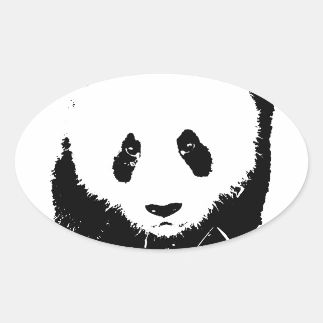 Panda Oval Sticker (Front)
