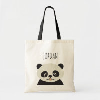 Panda Pal: Personalised Panda Illustration Tote Ba