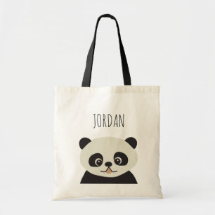 Panda Pal: Personalised Panda Illustration Tote Ba Bag