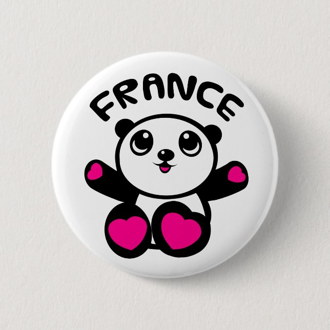 Panda Panda France 6 Cm Round Badge (Front)
