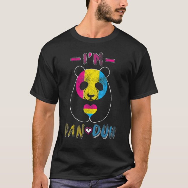 Panda Pansexual  Lgbt Gay Pride I'm Pan Duh T-Shirt (Front)