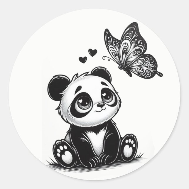 Panda Paradise Classic Round Sticker (Front)