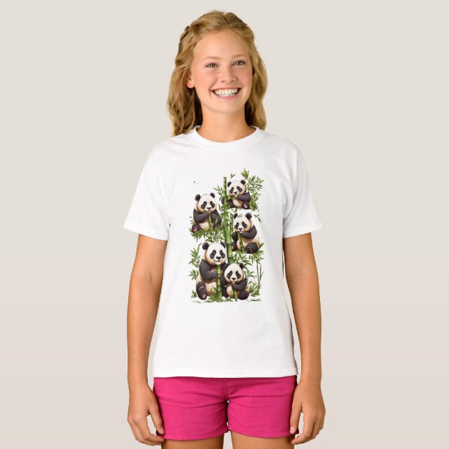 Panda Party: Bamboo Feast Design,  T-Shirt (Front Full)