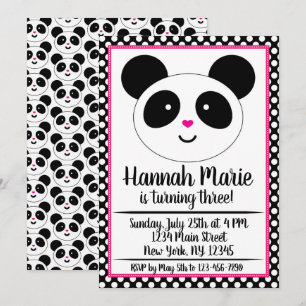 Panda Party Birthday Invitation