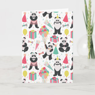 Panda Party - Birthday Pattern Card