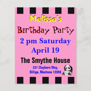 Panda Party Invitation