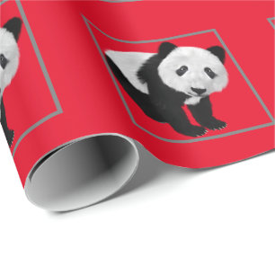 Panda Pattern - Background colour changeable   Wrapping Paper