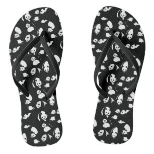 Panda pattern Black BG Jandals