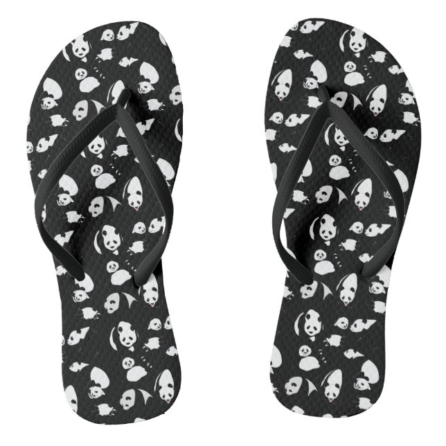 Panda pattern Black BG Jandals (Footbed)