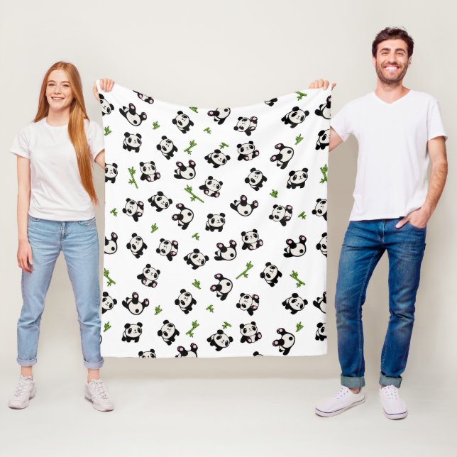 Panda pattern fleece blanket (In Situ)
