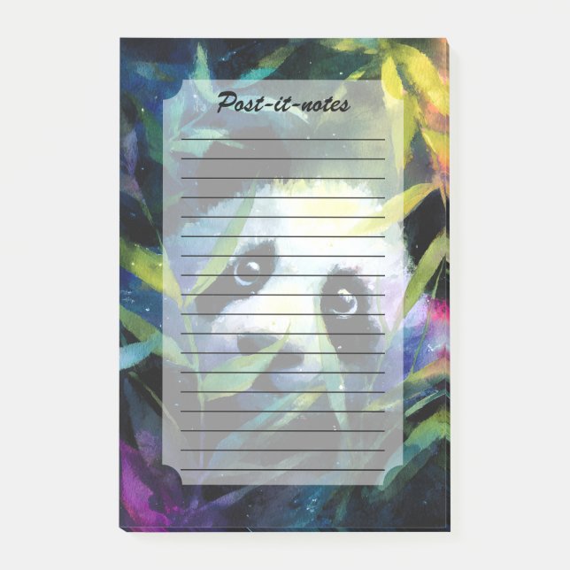 Panda Peeking Bamboo Watercolor Post-it Notes (Front)