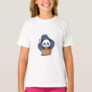 Panda Peeking from Basket Kids T-Shirt