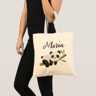 Panda Personalised Bear Tote Bag With Bamboo