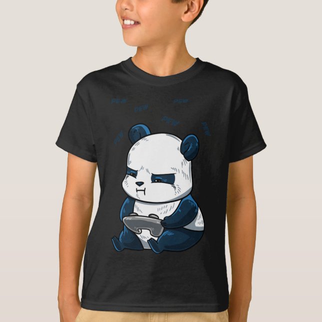 Panda Pew Cute Hob  T-Shirt (Front)