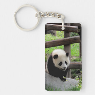 Panda Photograph - Personalizable Key Ring