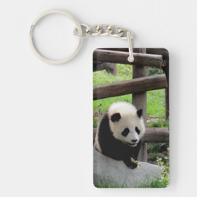 Panda Photograph - Personalizable Key Ring (Front)