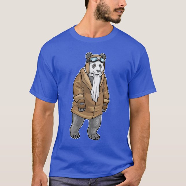 Panda Pilot Pilot hat T-Shirt (Front)
