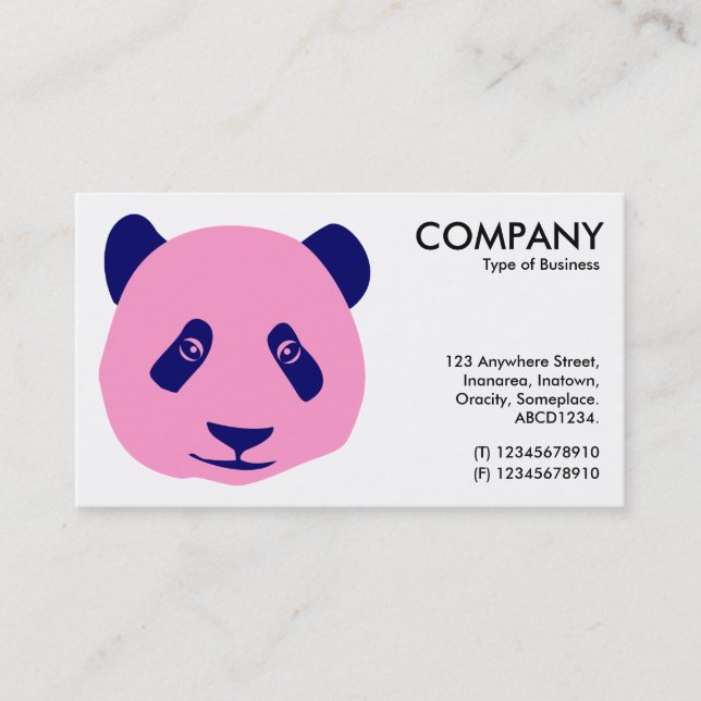 Panda - Pink and Blue Business Card (Front)