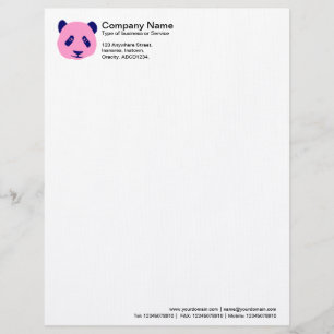 panda - Pink Custom Letterhead