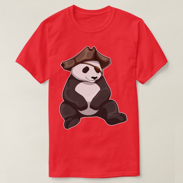 Panda Pirate Pirate hat T-Shirt (Design Front)