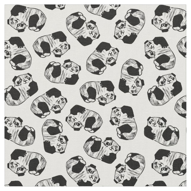 Panda Play Custom Combed Cotton (56" width) Fabric (Close Up)