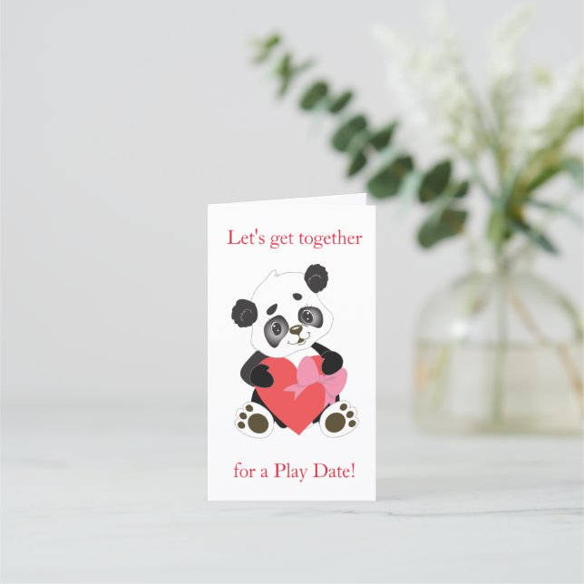 Panda Play date mum calling Appointment Card (Front)