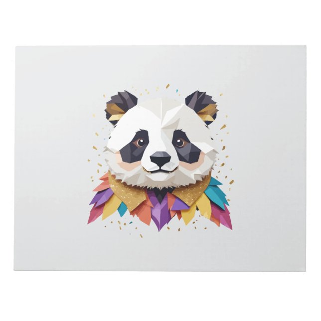 Panda Playful Adorable Fun Animal Colourful Joyful Notepad (Front)