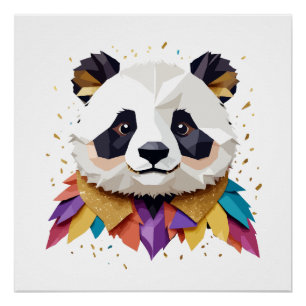 Panda Playful Adorable Fun Animal Colourful Joyful Poster