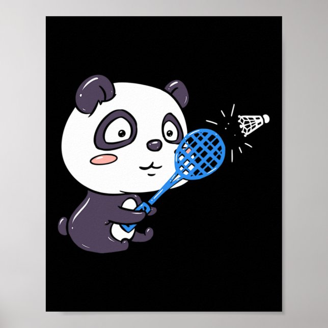 Panda Playing Badminton Getting Sweaty I Panda Bea Poster (Front)